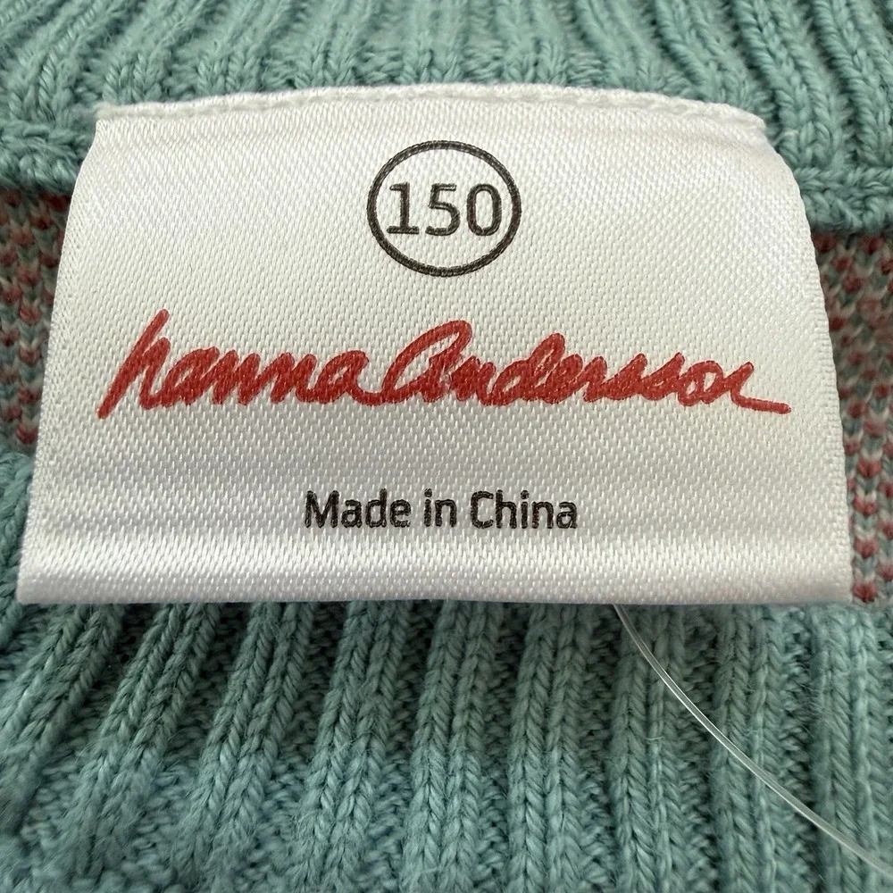 Hanna Andersson Bunny Rabbit Sweater‎ 150 US 12 Blue Easter Bunny 100% Cotton